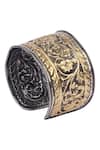 Shop_Sangeeta Boochra X Payal Singhal_Gold Plated Embroidery Leyla Handcrafted Bangle Single Pc _at_Aza_Fashions
