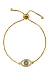 Shop_ZARIIN_Gold Plated Crystals Evil Eye Embellished Bracelet _Online_at_Aza_Fashions