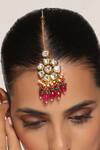 Shop_Swabhimann_Multi Color Floral Kundan Embellished Maangtikka _at_Aza_Fashions