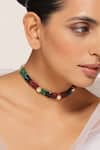 Shop Swabhimann Red Kundan Embellished Choker at Aza Fashions Shop_Swabhimann_Red Kundan Embellished Choker _at_Aza_Fashions