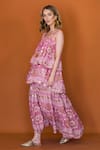 Buy_ANANNASA_Pink Viscose Placement Embroidered Mirror Square Ayana Maxi Dress  _Online_at_Aza_Fashions