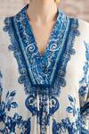 Buy_Rajdeep Ranawat_White Silk Embroidery V-neck Imaki Paisley Print Kaftan