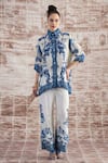 Buy_Rajdeep Ranawat_White Silk Printed Baroque Permaz Pant _Online_at_Aza_Fashions