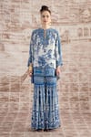 Buy_Rajdeep Ranawat_White Silk Printed Floral Vintage Ramona Sharara  _Online_at_Aza_Fashions