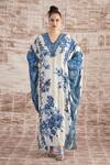Buy_Rajdeep Ranawat_White Silk Beads V-neck Verusha Baroque Print Kaftan_at_Aza_Fashions