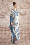 Buy_Rajdeep Ranawat_White Silk Beads V-neck Verusha Baroque Print Kaftan_Online_at_Aza_Fashions