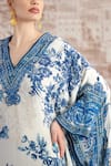 Shop_Rajdeep Ranawat_White Silk Beads V-neck Verusha Baroque Print Kaftan_Online_at_Aza_Fashions