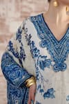 Rajdeep Ranawat_White Silk Beads V-neck Verusha Baroque Print Kaftan_at_Aza_Fashions