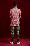 Shop_Gaurav Katta_Pink Moda Silk Hand Paint Lotus Full Sleeve Blazer _at_Aza_Fashions