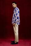 Buy_Gaurav Katta_Blue Modal Embroidery Lotus Bloom Pattern Shirt _Online_at_Aza_Fashions