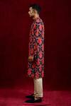 Gaurav Katta_Red Modal Hand Painted Kurta _Online_at_Aza_Fashions