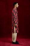 Buy_Gaurav Katta_Red Modal Hand Painted Kurta _Online_at_Aza_Fashions