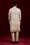 Shop_Gaurav Katta_Ivory Moda Silk Hand Paint Abstract Kurta _at_Aza_Fashions