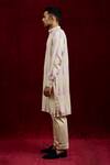 Gaurav Katta_Ivory Moda Silk Hand Paint Abstract Kurta _Online_at_Aza_Fashions