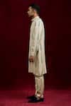 Buy_Gaurav Katta_Ivory Modal Embroidery Hand Painted Euphorbia Kurta _Online_at_Aza_Fashions