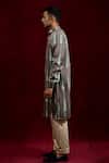 Buy_Gaurav Katta_Grey Modal Full Sleeve Hand Painted Kurta _Online_at_Aza_Fashions