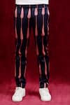 Shop_Gaurav Katta_Black Moda Silk Hand Paint Abstract Euphorbia Trouser _Online_at_Aza_Fashions