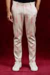 Gaurav Katta_Pink Moda Silk Hand Paint Abstract Trouser _Online_at_Aza_Fashions