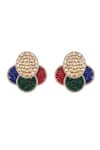 Shop_Sica Jewellery_Multi Color Moissanite Polki Geometric Stone Embellished Earrings _at_Aza_Fashions