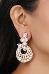 Buy_Sica Jewellery_Yellow Moissanite Polki And Zircons Embellished Earrings _at_Aza_Fashions