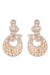 Shop_Sica Jewellery_Yellow Moissanite Polki And Zircons Embellished Earrings _at_Aza_Fashions