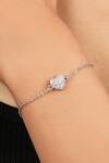 Buy_Sica Jewellery_White Embellished Heart Tennis Bracelet _at_Aza_Fashions