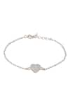 Shop_Sica Jewellery_White Embellished Heart Tennis Bracelet _at_Aza_Fashions