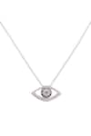 Shop_Sica Jewellery_White Embellished Evil Eye Necklace _at_Aza_Fashions