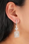 Buy_Sica Jewellery_White Embellished Cubic Zirconia Drop Earrings _at_Aza_Fashions