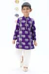 Buy_LIL DRAMA_Purple Viscose Printed Elephant Straight Kurta With Pant _at_Aza_Fashions