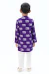 Shop_LIL DRAMA_Purple Viscose Printed Elephant Straight Kurta With Pant _at_Aza_Fashions