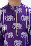 Buy_LIL DRAMA_Purple Viscose Printed Elephant Straight Kurta With Pant _Online_at_Aza_Fashions