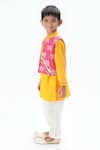 LIL DRAMA_Pink Viscose Printed Elephant Jacket Kurta Set _Online_at_Aza_Fashions