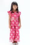 LIL DRAMA_Pink Viscose Printed Elephant Jumpsuit _at_Aza_Fashions