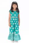 LIL DRAMA_Green Viscose Printed Elephant Belted Jumpsuit_at_Aza_Fashions