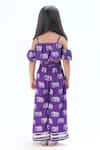 Shop_LIL DRAMA_Purple Viscose Print Elephant Cold Shoulder Top With Pant _at_Aza_Fashions