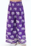 Shop_LIL DRAMA_Purple Viscose Print Elephant Cold Shoulder Top With Pant _Online_at_Aza_Fashions