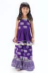 Lil Drama Purple Viscose, Rayon Zari Elephant Print Kurta With Sharara at Aza Fashions Lil Drama_Purple Viscose, Rayon Zari Elephant Print Kurta With Sharara _at_Aza_Fashions