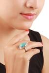 Buy_Sangeeta Boochra_Silver Plated Stones Handcrafted Ring _at_Aza_Fashions