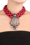 Buy_Sangeeta Boochra_Silver Plated Handcrafted Pendant Choker _at_Aza_Fashions