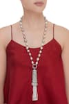 Buy_Hrisha Jewels_Pink Shell Pearl Tassel Necklace _at_Aza_Fashions