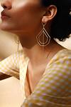 Buy_Varnika Arora_Gold Plated Geometric Danglers _at_Aza_Fashions