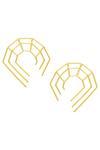 Shop_Varnika Arora_Gold Plated Geometric Earrings _at_Aza_Fashions