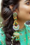 Buy Kanyaadhan By Dhirajaayushi Multi Color Beads Embroidered Long Jhumkas at Aza Fashions Buy_Kanyaadhan By Dhirajaayushi_Multi Color Beads Embroidered Long Jhumkas _at_Aza_Fashions