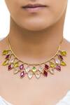 Buy_Varnika Arora_Gold Plated Stone Choker _at_Aza_Fashions