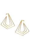 Shop_Varnika Arora_Gold Plated Geometric Hoops _at_Aza_Fashions