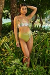 Buy_Tizzi_Green Wonder Fabric (80% Polyamide And 20% Elastane) Printed Bandeau Bikini Set _at_Aza_Fashions