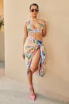 Buy_Tizzi_Multi Color Print Abstract Village And Beach Bum Chiffon Satin Sarong  _at_Aza_Fashions