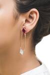 Buy_Varnika Arora_Pink Crystals, Stones Earrings _at_Aza_Fashions