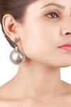 Buy_Sangeeta Boochra_Silver Plated Beads Carved Circular Drop Earrings _at_Aza_Fashions